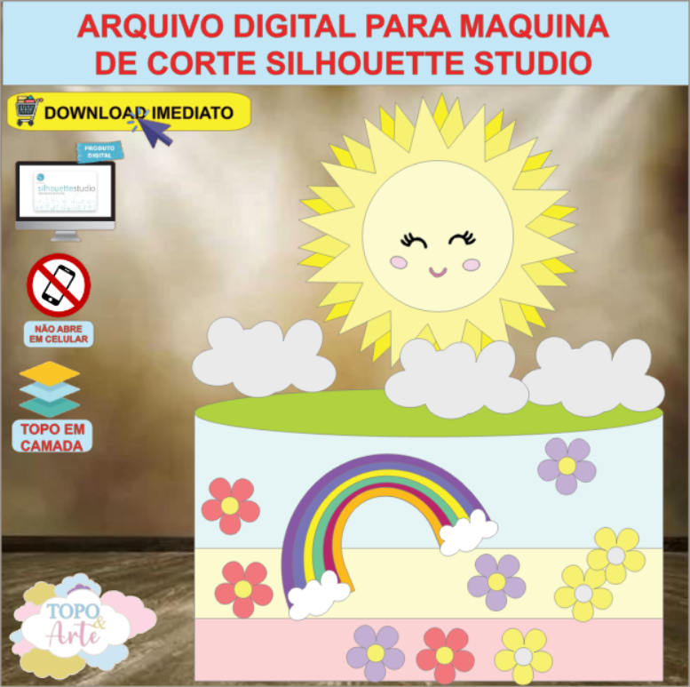 ARQUIVO de Corte Topo de Bolo Sun Shine - 03