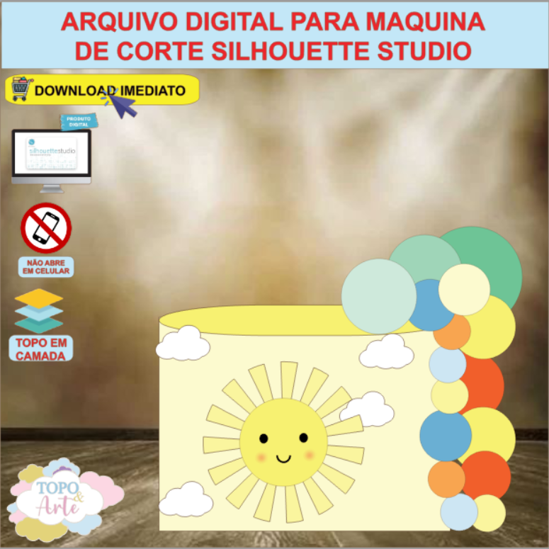ARQUIVO de Corte Topo de Bolo Sun Shine - 05