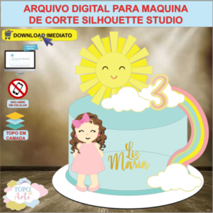 ARQUIVO de Corte Topo de Bolo Sun Shine Menina - 08