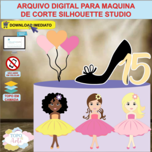 ARQUIVO de Corte Topo de Bolo Aniversario 15 Anos - 04