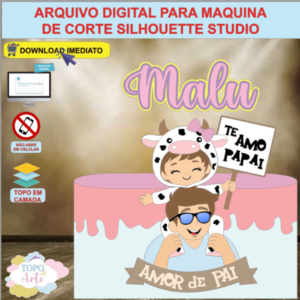 ARQUIVO de Corte Topo de Bolo Dia dos Pais Vaca Vaquinha - 20