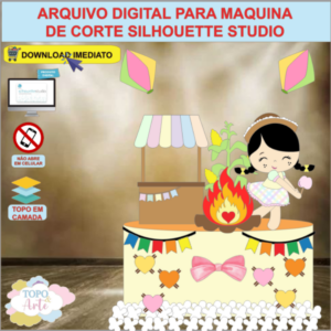 ARQUIVO de Corte Topo de Bolo Festa Junina Menina - 85