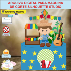 ARQUIVO de Corte Topo de Bolo Festa Junina Menino - 79