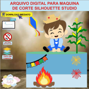 ARQUIVO de Corte Topo de Bolo Festa Junina Menino - 82