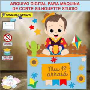 ARQUIVO de Corte Topo de Bolo Festa Junina Menino - 83