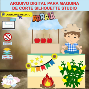 ARQUIVO de Corte Topo de Bolo Festa Junina Menino - 84