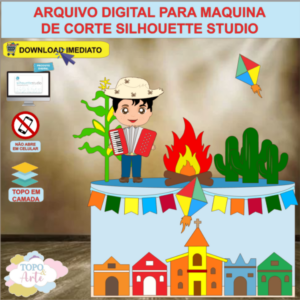 ARQUIVO de Corte Topo de Bolo Festa Junina Menino - 89