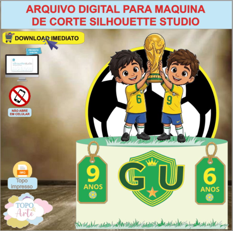 ARQUIVO de Corte Topo de Bolo Futebol - 34