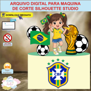ARQUIVO de Corte Topo de Bolo Futebol Menina - 50