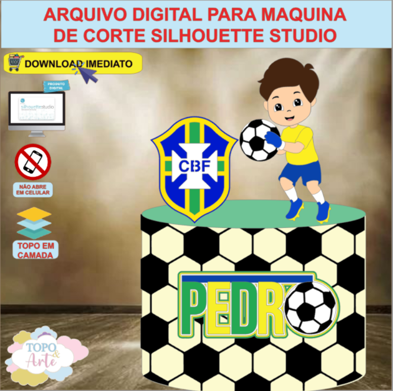 ARQUIVO de Corte Topo de Bolo Futebol Menino - 41