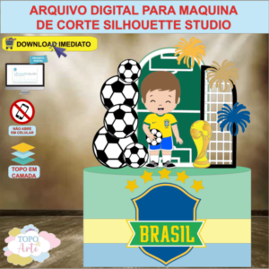 ARQUIVO de Corte Topo de Bolo Futebol Menino - 43