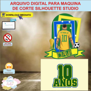 ARQUIVO de Corte Topo de Bolo Futebol Neymar - 55