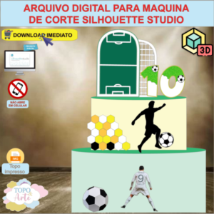 ARQUIVO de Corte Topo de Bolo Futebol com Bola 3D - 36