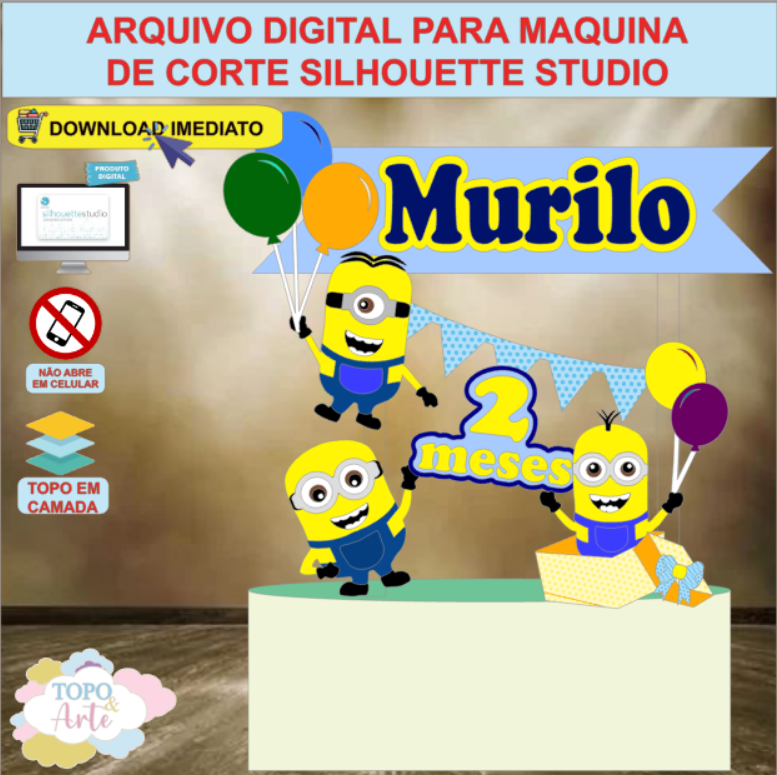 ARQUIVO de Corte Topo de Bolo Minions - 05