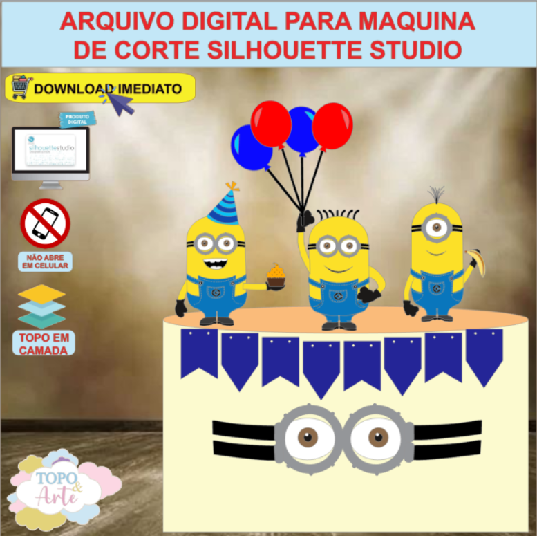 ARQUIVO de Corte Topo de Bolo Minions - 08