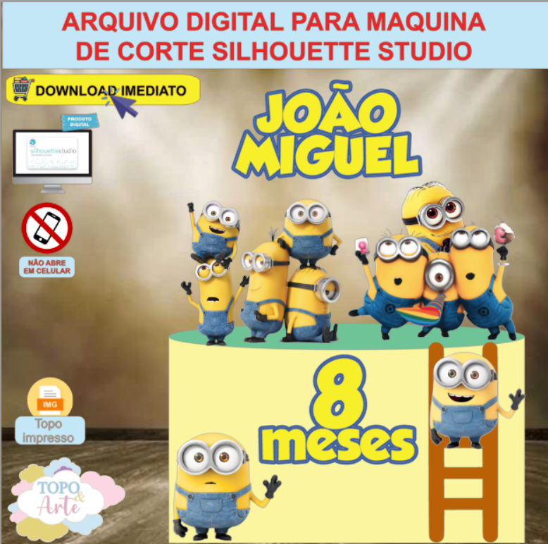 ARQUIVO de Corte Topo de Bolo Minions - 19