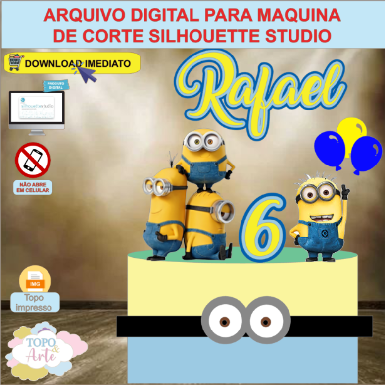 ARQUIVO de Corte Topo de Bolo Minions - 20