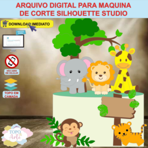 ARQUIVO de Corte Topo de Bolo Safari - 25