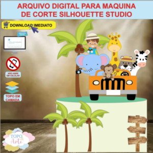 ARQUIVO de Corte Topo de Bolo Safari Menino - 29