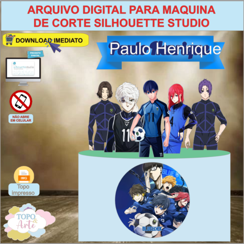 ARQUIVO de Corte Topo de Bolo Blue Lock - 03
