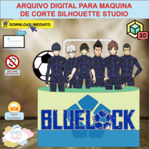 ARQUIVO de Corte Topo de Bolo Blue Lock com Gol 3D - 04