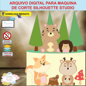 ARQUIVO de Corte Topo de Bolo Bosque dos Animais Encantados - 03
