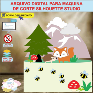 ARQUIVO de Corte Topo de Bolo Bosque dos Animais Encantados - 09