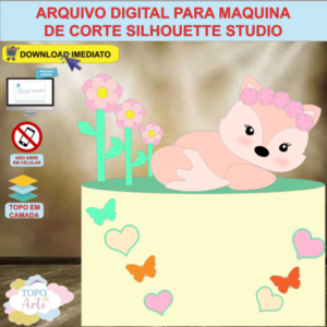 ARQUIVO de Corte Topo de Bolo Bosque dos Animais Raposinha - 01