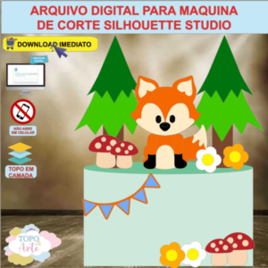 ARQUIVO de Corte Topo de Bolo Bosque dos Animais Raposinha - 05