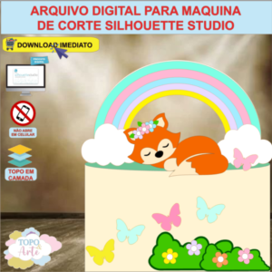 ARQUIVO de Corte Topo de Bolo Bosque dos Animais Raposinha - 08