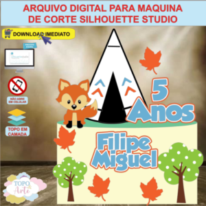 ARQUIVO de Corte Topo de Bolo Bosque dos Animais Raposinha - 13