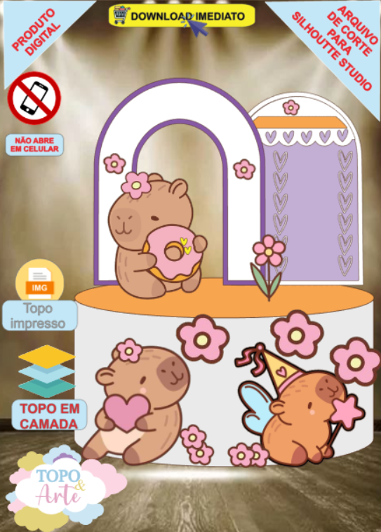 ARQUIVO de Corte Topo de Bolo Capivara - 01