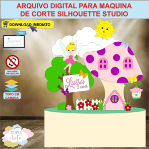 ARQUIVO de Corte Topo de Bolo Fada Fadinha - 02