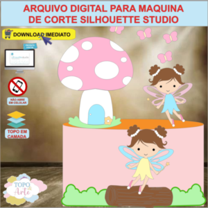 ARQUIVO de Corte Topo de Bolo Fada Fadinha - 05