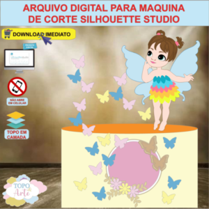ARQUIVO de Corte Topo de Bolo Fada Fadinha - 08