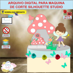 ARQUIVO de Corte Topo de Bolo Fada Fadinha - 10
