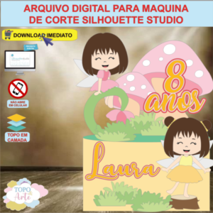 ARQUIVO de Corte Topo de Bolo Fada Fadinha - 15