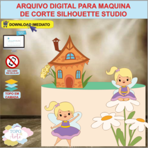 ARQUIVO de Corte Topo de Bolo Fada Fadinha - 21