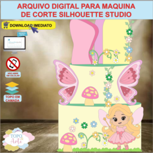 ARQUIVO de Corte Topo de Bolo Fada Fadinha - 22