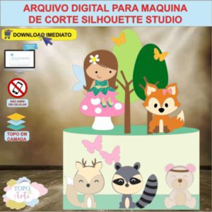 ARQUIVO de Corte Topo de Bolo Fada dos Animais do Bosque - 12