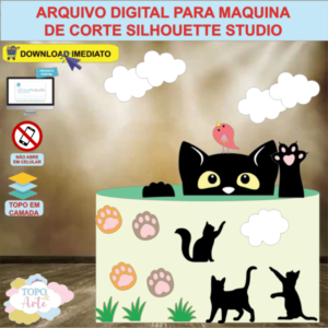 ARQUIVO de Corte Topo de Bolo Gatos - 07