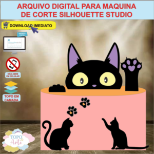 ARQUIVO de Corte Topo de Bolo Gatos - 10