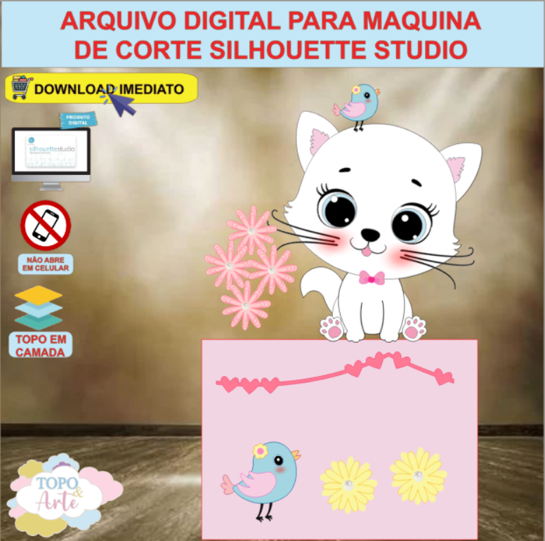 ARQUIVO de Corte Topo de Bolo Gatos - 11