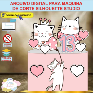 ARQUIVO de Corte Topo de Bolo Gatos - 12