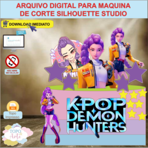 ARQUIVO de Corte Topo de Bolo Guerreiras do K-Pop - 01