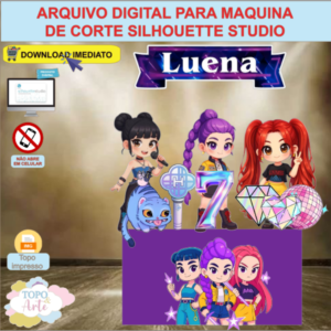 ARQUIVO de Corte Topo de Bolo Guerreiras do K-Pop - 11
