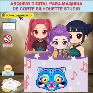 ARQUIVO de Corte Topo de Bolo Guerreiras do K-Pop - 13