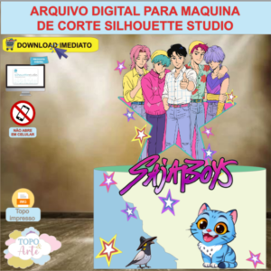 ARQUIVO de Corte Topo de Bolo Guerreiras do K-Pop Saja Boys - 07