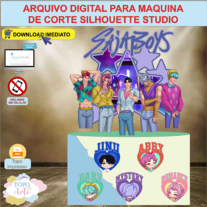 ARQUIVO de Corte Topo de Bolo Guerreiras do K-Pop Saja Boys - 08