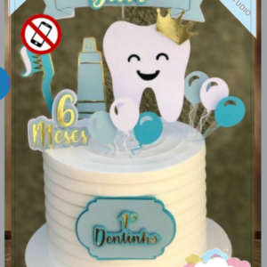 ARQUIVO de Corte Topo de Bolo Dente Meu Primeiro Dentinho 01
